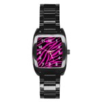 pink zebra  Stainless Steel Barrel Watch