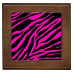 pink zebra  Framed Tile