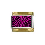 pink zebra  Gold Trim Italian Charm (9mm)