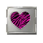 pink zebra  Mega Link Heart Italian Charm (18mm)