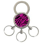 pink zebra  3-Ring Key Chain