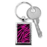 pink zebra  Key Chain (Rectangle)