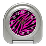 pink zebra  Travel Alarm Clock