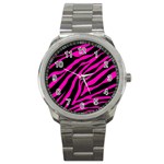 pink zebra  Sport Metal Watch