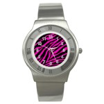 pink zebra  Stainless Steel Watch