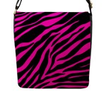 pink zebra  Flap Closure Messenger Bag (L)