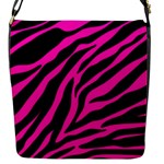 pink zebra  Flap Closure Messenger Bag (S)