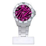 pink zebra  Plastic Nurses Watch