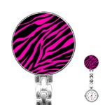 pink zebra  Stainless Steel Nurses Watch