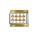 poop Emoji Gold Trim Italian Charm (9mm)