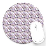 hologram unicorn emoji  Round Mousepad