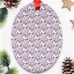 hologram unicorn emoji  Ornament (Oval)