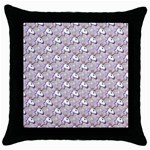 hologram unicorn emoji  Throw Pillow Case (Black)