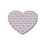 hologram unicorn emoji  Rubber Heart Coaster (4 pack)