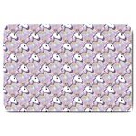 hologram unicorn emoji  Large Doormat