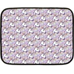 hologram unicorn emoji  Double Sided Fleece Blanket (Mini)