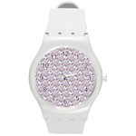 hologram unicorn emoji  Round Plastic Sport Watch (M)