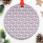 hologram unicorn emoji  Ornament (Round)