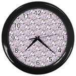 hologram unicorn emoji  Wall Clock (Black)