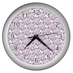 hologram unicorn emoji  Wall Clock (Silver)