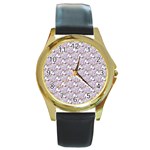 hologram unicorn emoji  Round Gold Metal Watch