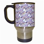 hologram unicorn emoji  Travel Mug (White)