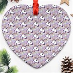 hologram unicorn emoji  Heart Ornament (Two Sides)