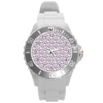 hologram unicorn emoji  Round Plastic Sport Watch (L)