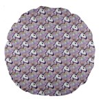 hologram unicorn emoji  Large 18  Premium Round Cushion 