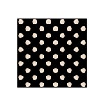 Polka Dots - Almond Brown on Black Satin Bandana Scarf