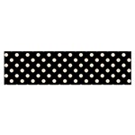 Polka Dots - Almond Brown on Black Satin Scarf (Oblong)