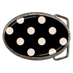 Polka Dots - Almond Brown on Black Belt Buckle