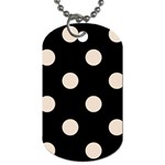 Polka Dots - Almond Brown on Black Dog Tag (One Side)