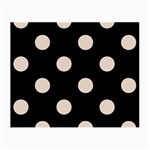 Polka Dots - Almond Brown on Black Small Glasses Cloth