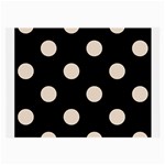 Polka Dots - Almond Brown on Black Large Glasses Cloth