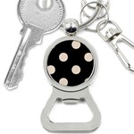 Polka Dots - Almond Brown on Black Bottle Opener Key Chain