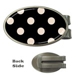 Polka Dots - Almond Brown on Black Money Clip (Oval)