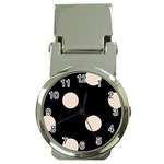 Polka Dots - Almond Brown on Black Money Clip Watch