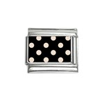 Polka Dots - Almond Brown on Black Italian Charm (9mm)