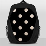 Polka Dots - Almond Brown on Black Backpack Bag