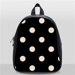 Polka Dots - Almond Brown on Black School Bag (Small)