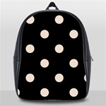 Polka Dots - Almond Brown on Black School Bag (Large)