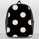 Polka Dots - Almond Brown on Black School Bag (XL)