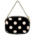 Polka Dots - Almond Brown on Black Chain Purse (One Side)