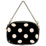 Polka Dots - Almond Brown on Black Chain Purse (Two Sides)