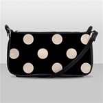 Polka Dots - Almond Brown on Black Shoulder Clutch Bag