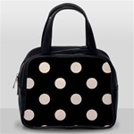 Polka Dots - Almond Brown on Black Classic Handbag (One Side)