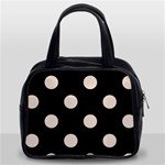 Polka Dots - Almond Brown on Black Classic Handbag (Two Sides)