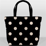 Polka Dots - Almond Brown on Black Bucket Bag