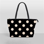 Polka Dots - Almond Brown on Black Classic Shoulder Handbag (One Side)